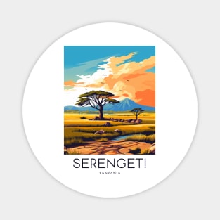 A Pop Art Travel Print of the Serengeti National Park - Tanzania Magnet